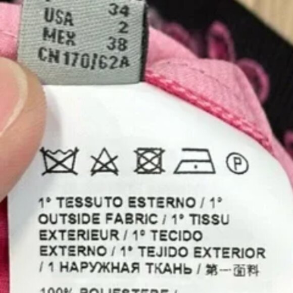 NWOT Pinko Print Pleated Pink Shoes Summer Loving Midi skirt Size 2 - Picture 3 of 6